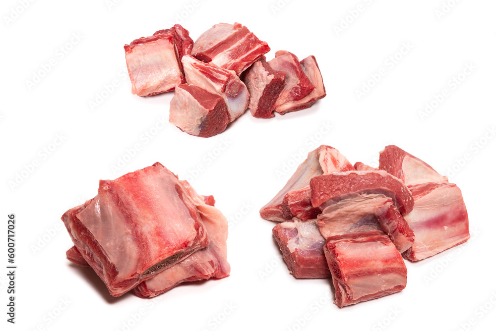 Raw beef ribs isolated on white background. Raw beef ribs isolated on white background.