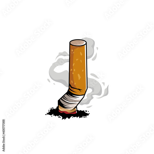 dead burning cigarette illustration vector, world no tobacco day