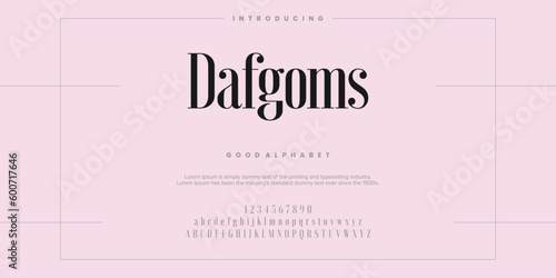 Abstract Fashion font alphabet. Minimal modern urban fonts for logo, brand etc. Typography typeface uppercase lowercase and number. vector illustration