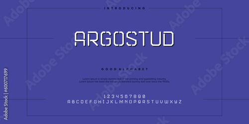 Modern abstract digital alphabet font. Minimal technology typography, Creative urban sport fashion futuristic font and with numbers. vector illustration