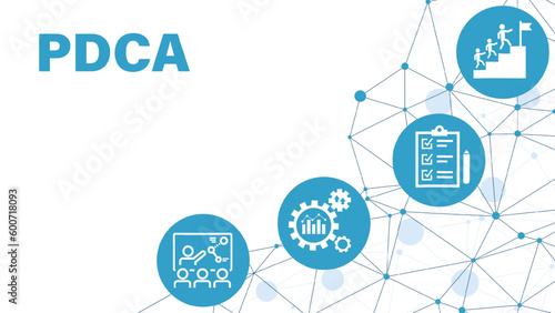 PDCA banner web icon for business and organization, Plan, Do, Check and Act. vector infographic.