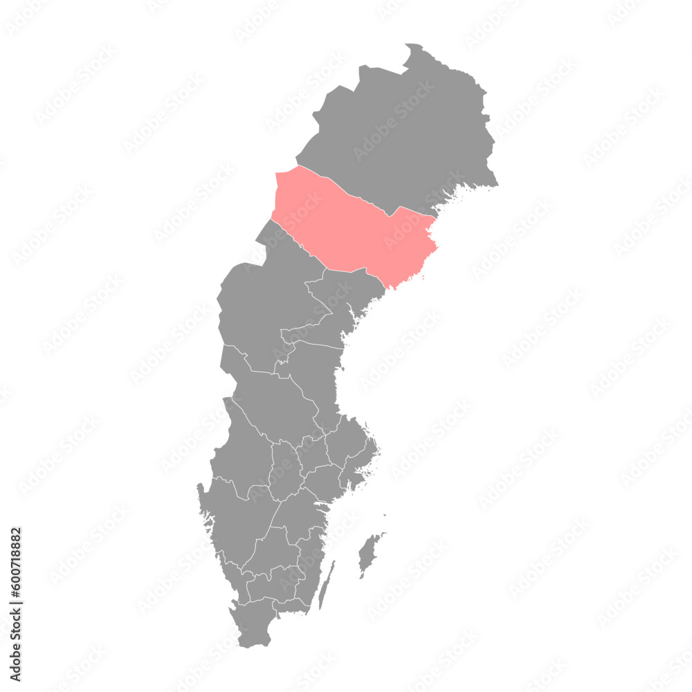 Fototapeta premium Vasterbotten county map, province of Sweden. Vector illustration.