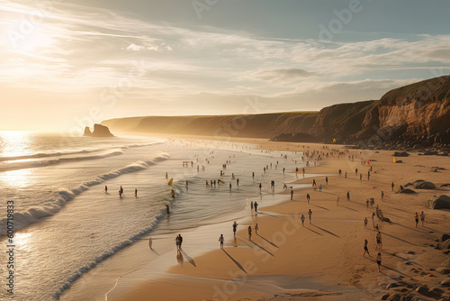 Holidaymakers on a beach