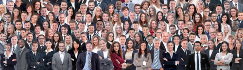 Business people group collage background