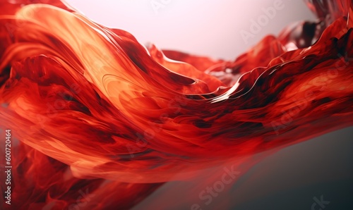 Red fire abstract wavy background, Generative AI 