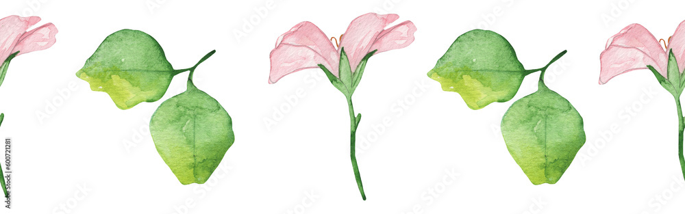 Naklejka premium Watercolor frame - illustration with flowers leaves elements, for wedding stationery, congratulations, wallpapers and more on white background.