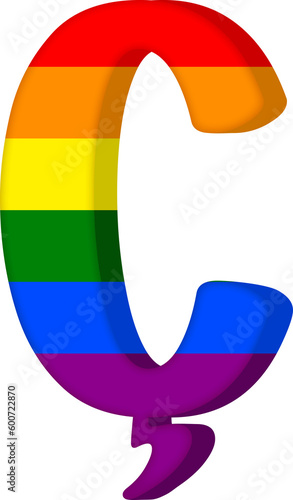 LGBTQ+ alphabet., letter ç photo