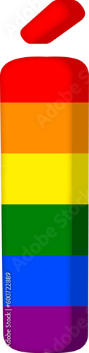 Í letter with Pride LGBTQ+ flag pattern