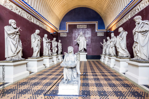 Photography Renaissance statues inside the Thorvaldsens Museum in Copenhagen, Denmark