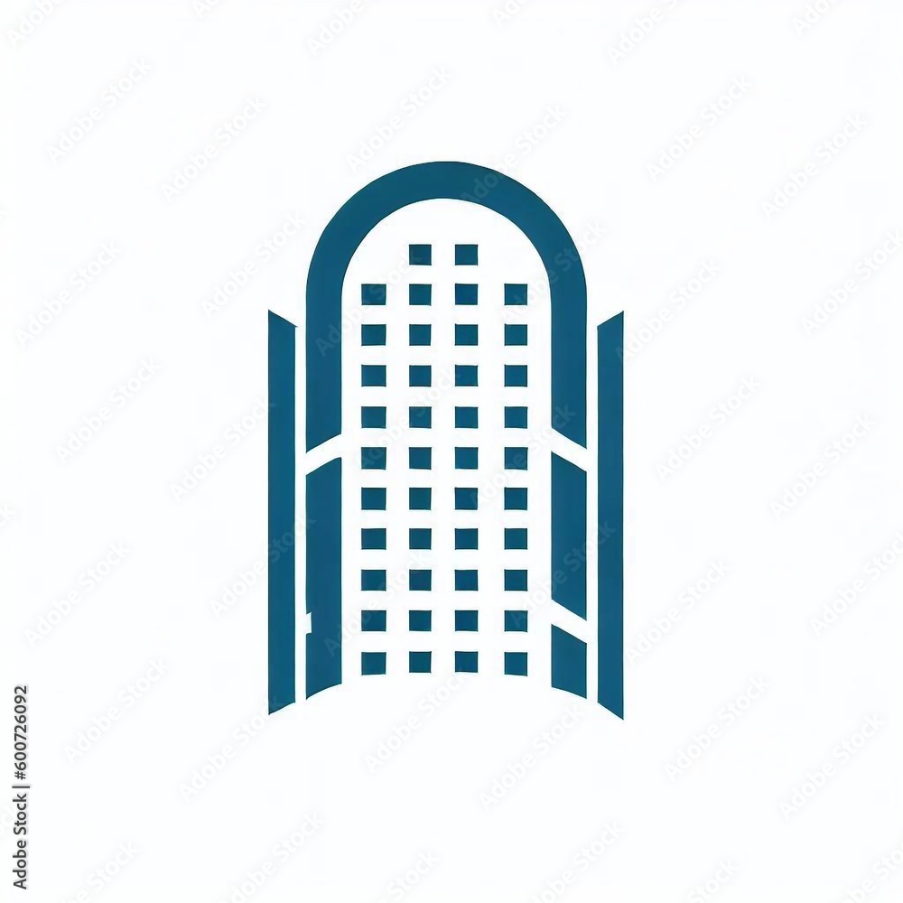 Residential high-rise and skyscraper building symbol logo