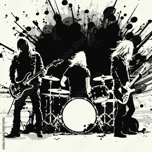 VECTOR BLACK WHITE SILHOUETTE STYLE BAND