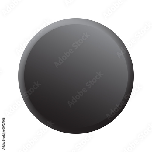 Black Circular Button Isolated Vector Icon Illustration
