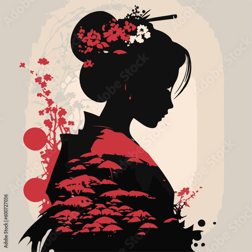 GEISHA JAPANESE ARTIST VECTOR ILLUSTRATION