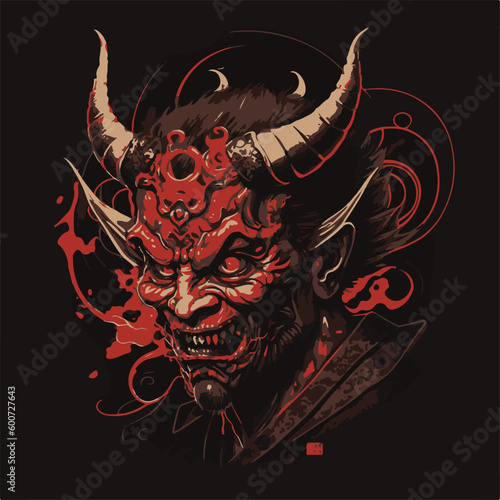 HANNYA ONI DEMON JAPANESE GHOST VECTOR ILLUSTRATION