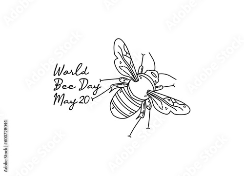 line art of world bee day good for world bee day celebrate. line art. illustration.