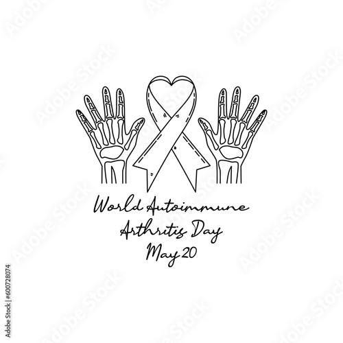 line art of world autoimmune arthritis day good for world autoimmune arthritis day celebrate. line art. illustration.