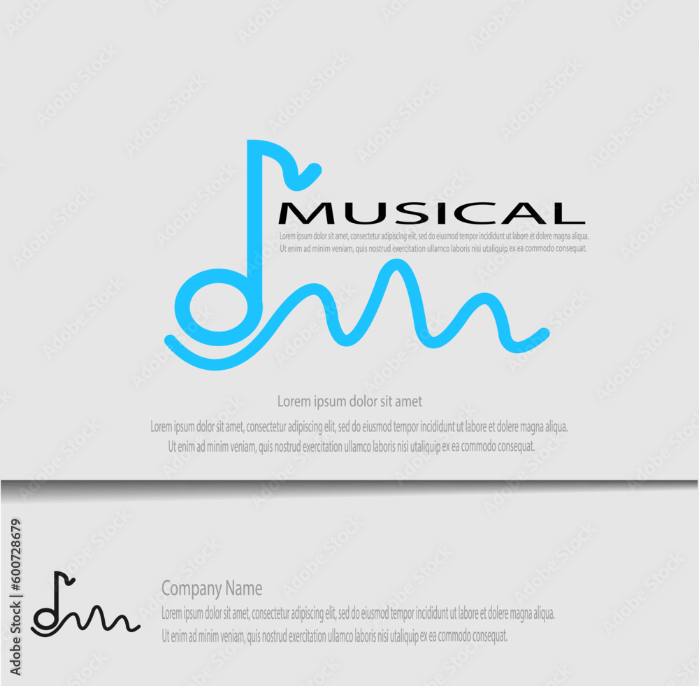 simple and elegant music logo template vector, perfect for your company branding