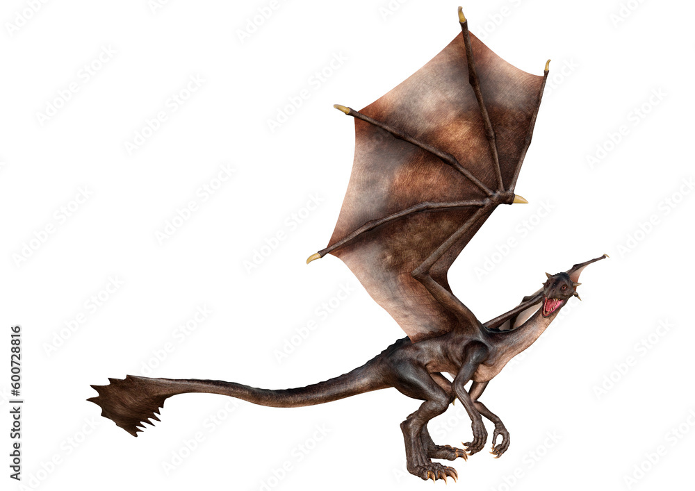 3D Rendering Fairy Tale Dragon on White 3D Rendering Fairy Tale Dragon on White