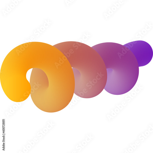 3D Gradient Squiggle Shape