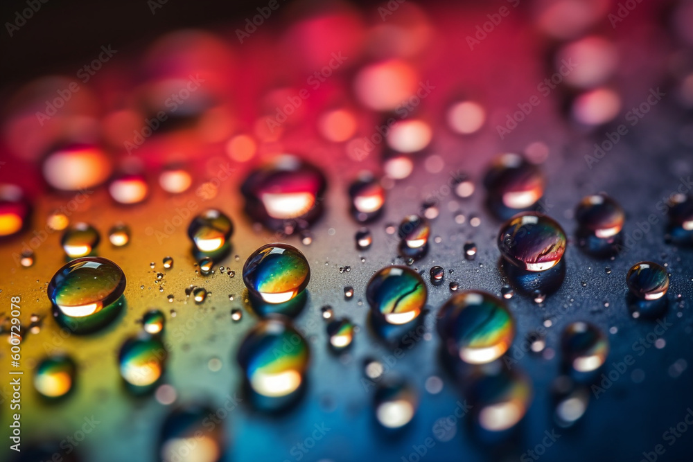 Rainbow water droplets, pride, background Generative AI Rainbow water droplets, pride, background Generative AI