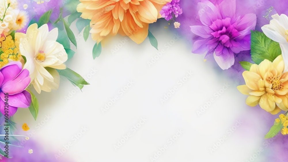 Design for a Mother's Day greeting featuring lovely watercolor flowers. Design for a Mother's Day greeting featuring lovely watercolor flowers.