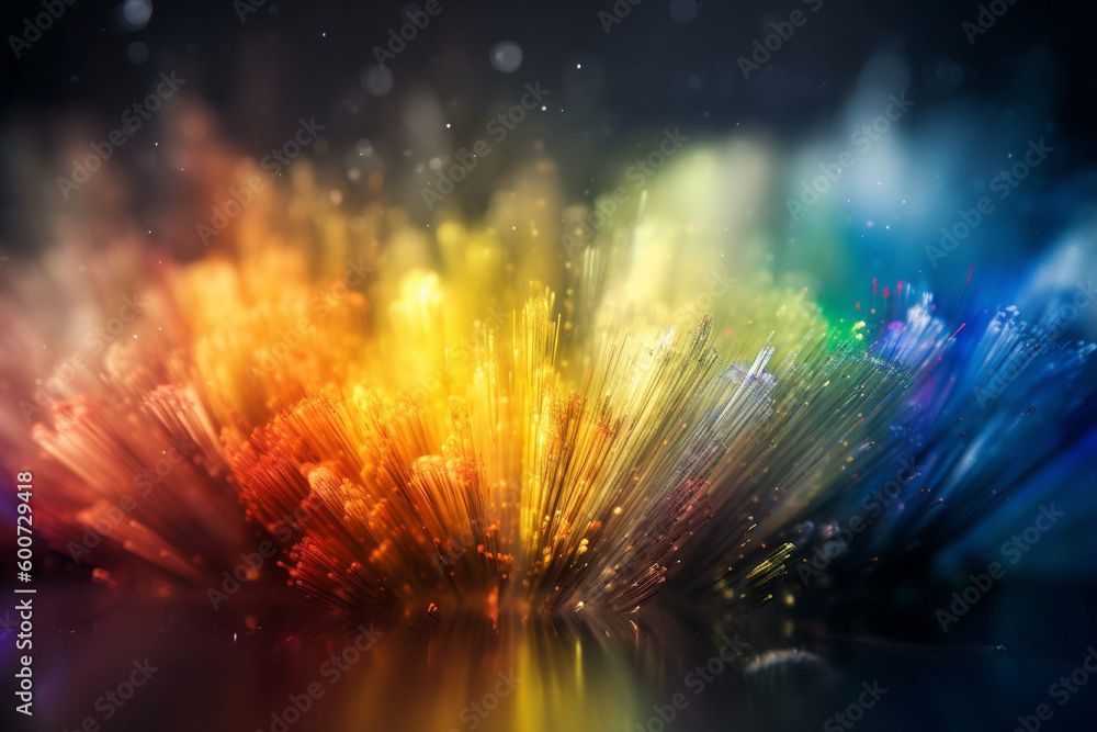 Rainbow fireworks, pride, background, bokeh Generative AI Rainbow fireworks, pride, background, bokeh Generative AI