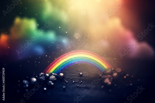 Rainbow clouds, pride, background, bokeh Generative AI