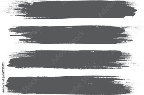 Grey brush stroke set isolated on background. Paint brush stroke vector for ink paint, grunge design element, dirt banner, watercolor design, dirty texture. Trendy brush stroke, vector illustration