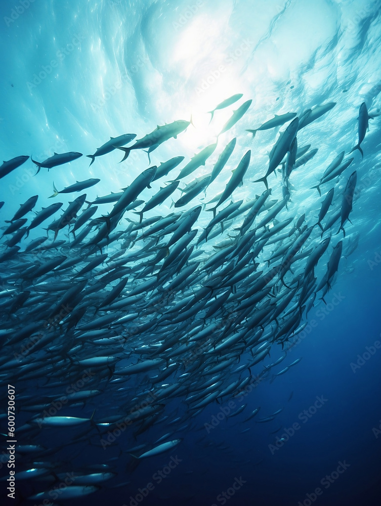School of Anchovies fishes under the sea Stock Illustration Adobe Stock