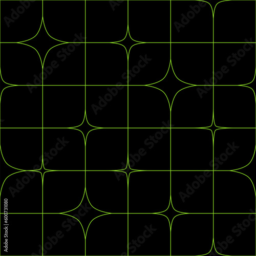 Vector Brutal Seamless Pattern with Stars and Lines. Abstract Geomertic Memphis Background