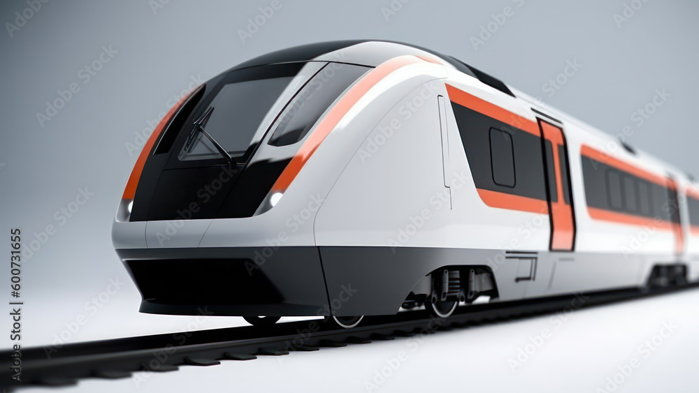 Naklejka premium modern wagon train on white background logo generative ai