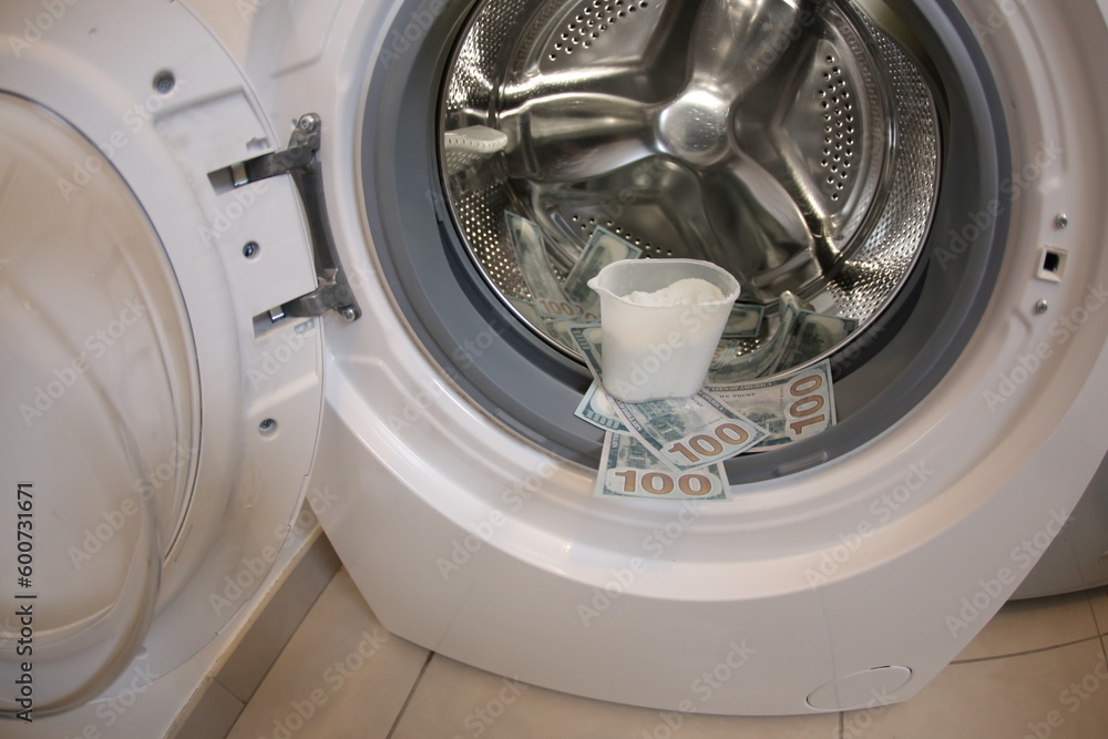 Washing machine with money inside 