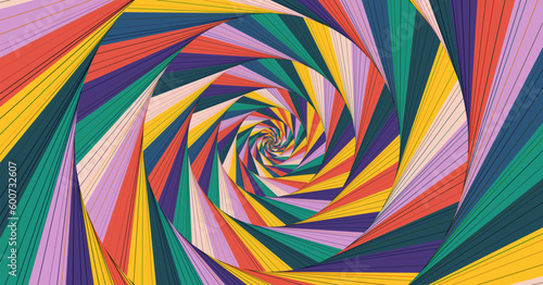 Slika na platnu Abstract colorful spiral optical illusion lines