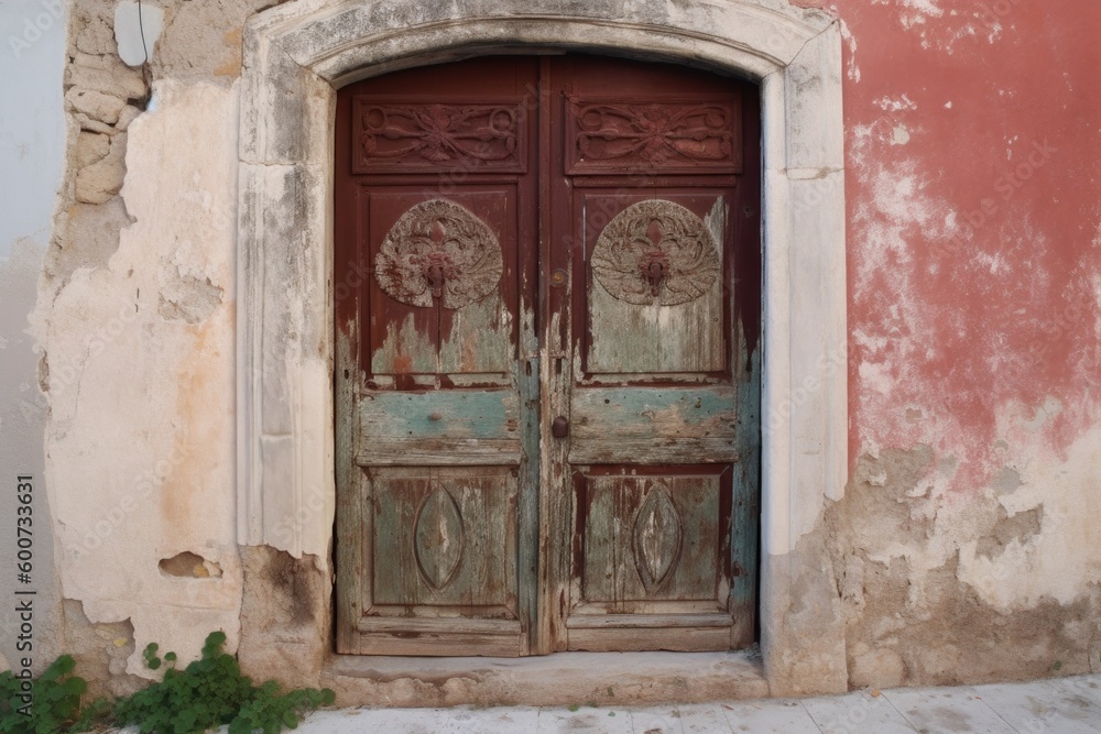 old wooden door, ai generative