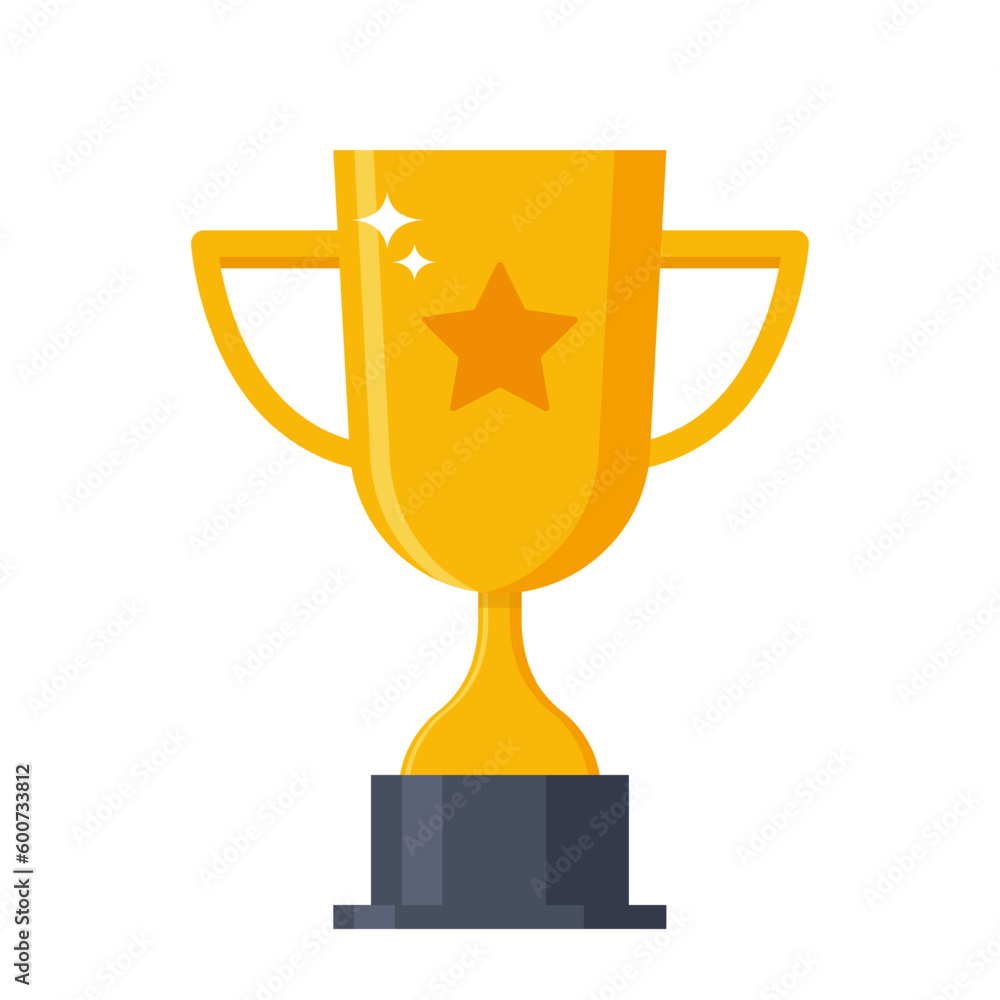 Golden cup - vector prize. Winner trophy, first place award. Golden cup - vector prize. Winner trophy, first place award.