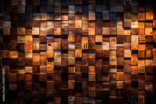 Wooden tile background with beautiful workmanship, generative ai