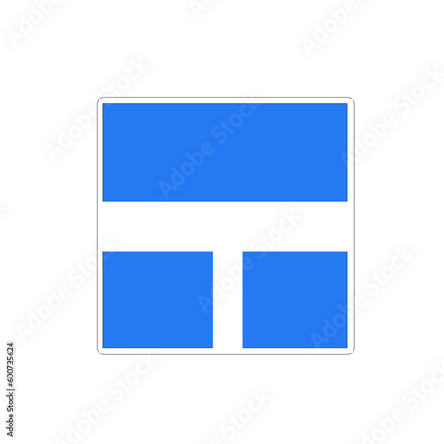 Panneau code de la navigation en eaux intérieures: Rencontre d'une voie affluente