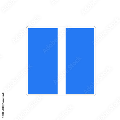 Panneau code de la navigation en eaux intérieures: Voie principale