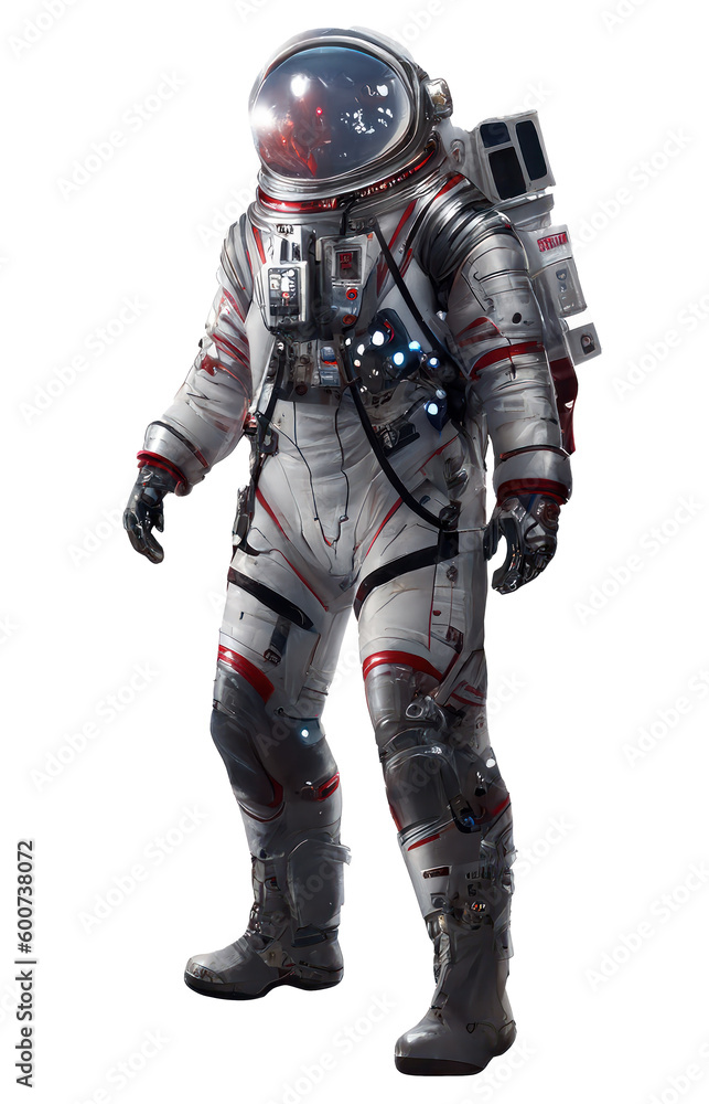 Space suits isolated on transparent background.  Ai generated.