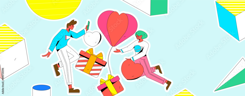 Happy Valentine's Day flat character vector concept operation hand drawn illustration
Happy Valentine's Day flat character vector concept operation hand drawn illustration