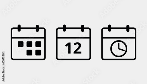 Vector calendar flat icon. Black leaked isolated illustration for graphic and web design. Day 12.