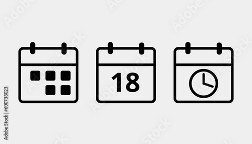 Vector calendar flat icon. Black leaked isolated illustration for graphic and web design. Day 18.
