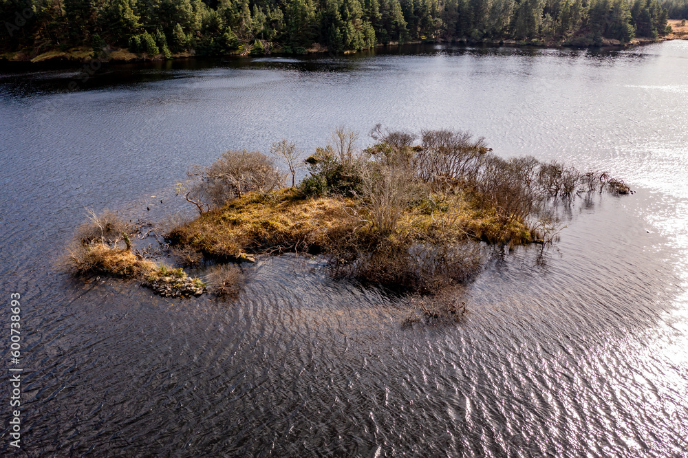 Aerial view of the Lough Anna island - County Donegal, Ireland Aerial view of the Lough Anna island - County Donegal, Ireland