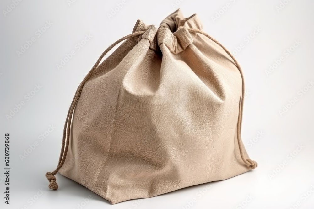 A beige bag isolated on white background. Generative AI A beige bag isolated on white background. Generative AI