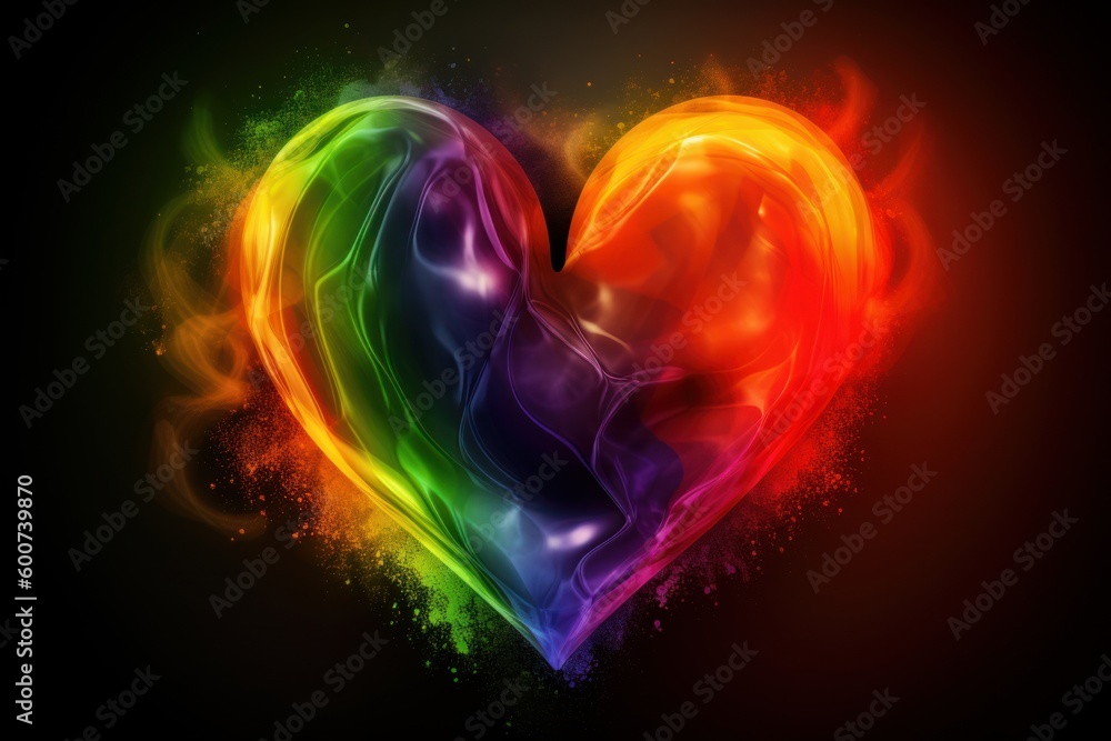 A rainbow heart wallpapers hd wallpapers. Generative AI