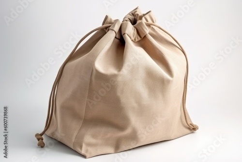 A beige bag isolated on white background. Generative AI