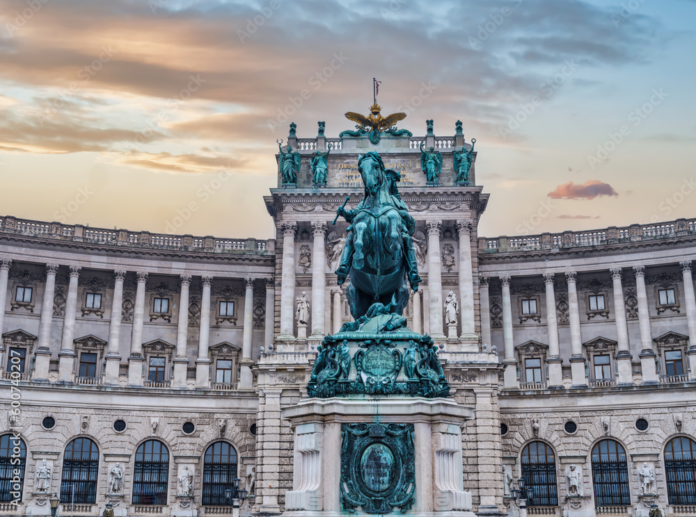 Hofburg palace and the Horse Statue of Archduke Karl, Vienna, Austria