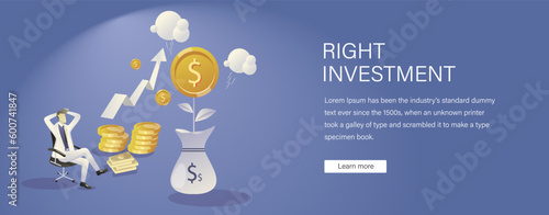 safe investments with right returns vector. personal saving illustration. asset management ideas. personal loan and investment ideas. long term and short term plan. earning expences. dollar template.