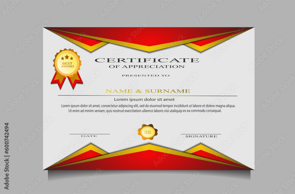 Certificate template vector with a simple and elegant appearance Certificate template vector with a simple and elegant appearance