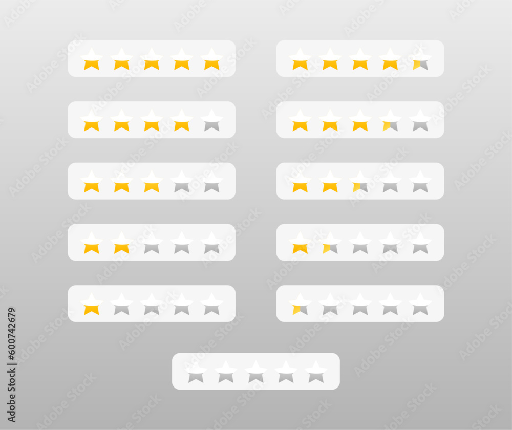 Rating stars badges, customer service, customer review, feedback concept. Vector illustration.
